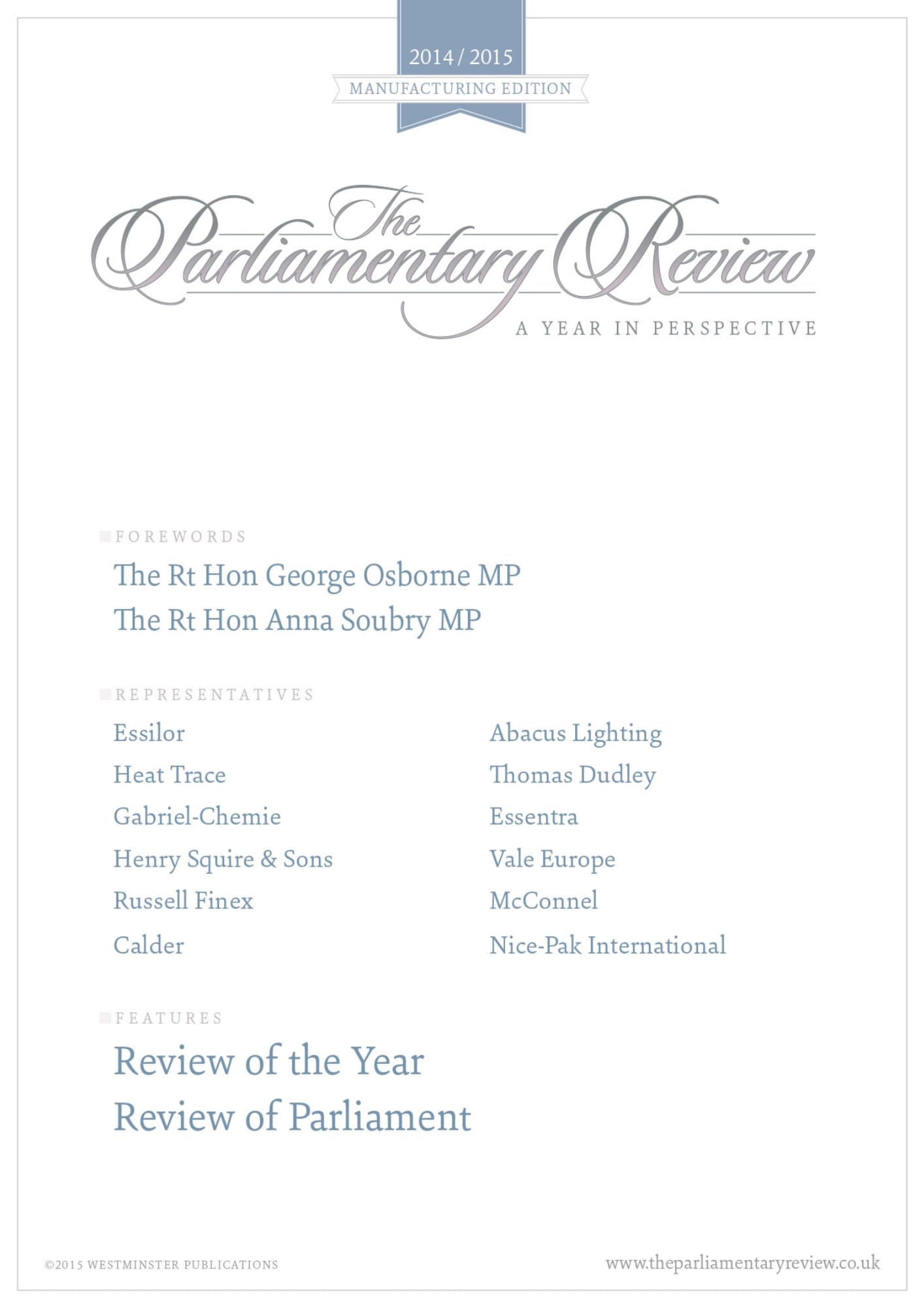 Parliamentary Review - full article