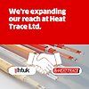 Two hands shaking above an image of cables, with Heat Trace Ltd. Logo beside HTUK logo